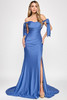 Lenovia 8358 Off the Shoulder Ribbon Strap Formal Prom Gown Lenovia 8358 Off the Shoulder Ribbon Strap Formal Prom Gown