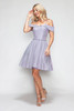 Lenovia 3092 Short Stretch Metallic Homecoming Dress