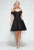 Lenovia 3092 Short Stretch Metallic Homecoming Dress