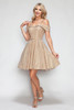 Lenovia 3092 Short Stretch Metallic Homecoming Dress