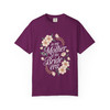 Mother of the Bride T-Shirt, Unisex Floral Tee, Bridal Party Gift, Wedding Celebration Apparel, Eco-Friendly Garment-Dyed Shirt