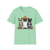 Halloween Cute Cat T-Shirt,Trick or Treat Tee, Unisex Costume Top, Fall Festive Shirt, Pet Lover Gift, Cute Halloween Apparel
