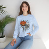 Halloween Skull Pumpkin Crewneck Sweatshirt | 'Stay Creepy' Fun Fall Apparel, Spooky Sweatshirt, Unisex Sweater, Cozy Halloween Shirt, Unique Gift