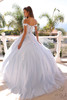 Nox Anabel 1352-H Floral Applique Off the Shoulder Quinceanera or Prom Gown