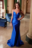 Nox Anabel 1588-A Stretch Satin Fitted Formal Prom Gown