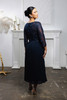 MayQueen MQ-2189 Tea Length Mother of the Bride Gown in Lace and Pleated Chiffon