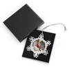 Pewter Cardinal Bird Snowflake Ornament, 3D Look Winter Holiday Decor, Christmas Gift, Nature Theme Ornaments, Cardinal Red Bird Decor, Seasonal Home Accent