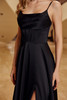 Nox Anabel A1744 A-line Scoop Neck Formal Prom Gown In Stretch Satin