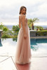 Nox Anabel C1843 Mesh Peaked Neckline Prom Gown With Sequins And Thigh-High Slit