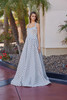 Nox Anabel E1925 Satin Polka Dot Halter Style Prom Gown