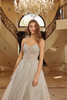 Nox Anabel F1726 Floor Length Shimmer Tulle Prom Gown With Corset Back