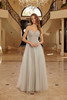 Nox Anabel F1726 Floor Length Shimmer Tulle Prom Gown With Corset Back