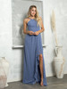 Eva USA 3440 Long Chiffon Halter Style Bridesmaid Dress