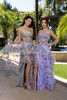 MayQueen 2211 Layered Chiffon Print Prom Gown With 3D Petals