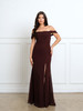 Eva USA 3537 Minimalist Classic Off The Shoulder Bridesmaid Dress In Chiffon