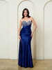 Eva USA 5306 Satin Strapless Fitted Prom or Formal Gown