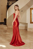 Nox Anabel E1042 Stretch Satin Bridesmaid Dress Cowl Neck