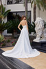 Nox Anabel JW1045 Satin Minimalist Bridal Gown With Chapel Train