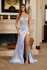 Nox Anabel H1876 Satin Peaked Sweetheart Prom Gown With Embroidered Illusion