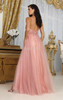 MayQueen MQ2011 Shimmer Tulle and Lace Prom Gown