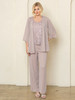 Eva USA 3541 Three Piece Mothers Formal Pant Suit Set Chiffon and Lace