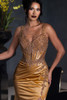 Lenovia 8481 Stretch Sateen Embroidered & Beaded Prom Gown
