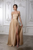 May Queen MQ2187 Satin Bridesmaid Formal Gown With Corset Back