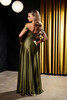 May Queen MQ2187 Satin Bridesmaid Formal Gown With Corset Back