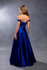 May Queen MQ2187 Satin Bridesmaid Formal Gown With Corset Back