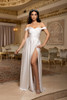 May Queen MQ2187 Satin Bridesmaid Formal Gown With Corset Back