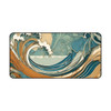 Art Nouveau Style Ocean Waves Desk Mat Mousepad in Teal and Peach