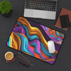 Abstract Neon Gaming Pad Desk Mat Mouse Pad mousepad bright colors aqua pink purple yellow gold blue teen