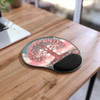 Pink Tree of Life Rowan Tree Ergonomic Mouse Pad With Wrist Rest for Preventing Carpal Tunnel.