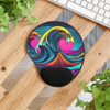 Neon Waves Mouse Pad With Wrist Rest| Ergonomic design to help alleviate carpal tunnel