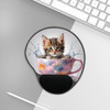 Adorable Kitten in a Teacup Mouse Pad With Wrist Rest| Ergonomic design to help prevent carpal tunnel