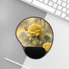 Yellow Rose and Butterfly Mouse Pad With Wrist Rest| Ergonomic design to help alleviate carpal tunnel