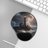 Lighthouse in the Storm Ergonomic Mouse Pad With Wrist Rest for Preventing Carpal Tunnel.