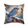 Winter Bluebird Throw Pillow |William Morris inspired| Cottagecore | Sofa, bedroom, dorm or nursery