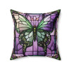 Stained Glass Butterfly Design Spun Polyester Square Decorative Throw Pillow Living Room Sofa Couch cushion Accent 