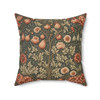 Woodland Cottagecore Floral Throw Pillow |William Morris Inspired | Decorate your living room sofa or couch with style.