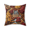 Fall Toile in Burgundy and Gold Throw Pillow| Tapestry Design Style| Old World Look| Zippered with Insert