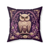 Purple Owl Design Pillow| De Jouy Style Tapestry Look Throw Pillow|  Sofa, Bedroom, or Dorm Room| Zippered and Washable