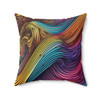 Abstract Neon Decorative Accent Square Throw Pillow teens bedroom hot pink gold teal purple blue gold sofa couch pillow