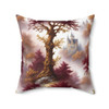 Burgundy and Gold Toile Inspired Accent Pillow