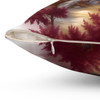 Burgundy and Gold Toile Inspired Accent Pillow