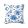Chicory Blue Floral Pattern White Background Accent Pillow