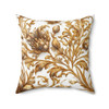 Gold and White Floral Decorative Accent Pillow