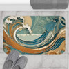 Art Nouveau Ocean Waves Bath Mat