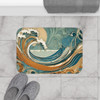 Art Nouveau Ocean Waves Bath Mat