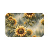 Heavenly Sunflower Bath Mat in Microfiber Non slip in yellow green bathroom rug floral decor anti-slip